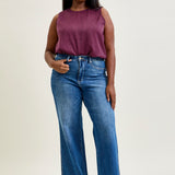 Claribel High Rise Tummy Control Retro Wide Leg Jeans - PLUS
