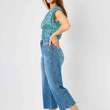 Laura High Rise Braid SS Detail Crop Wide - PLUS