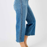 Laura High Rise Braid SS Detail Crop Wide - PLUS