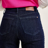 Diana High Rise Side Seam Braid Cropped Wide Leg Jeans