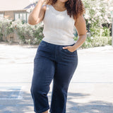 Diana High Rise Side Seam Braid Cropped Wide Leg Jeans - PLUS