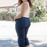 Diana High Rise Side Seam Braid Cropped Wide Leg Jeans - PLUS