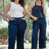 Diana High Rise Side Seam Braid Cropped Wide Leg Jeans - PLUS