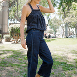 Diana High Rise Side Seam Braid Cropped Wide Leg Jeans