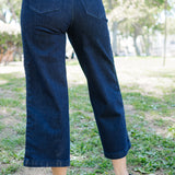Diana High Rise Side Seam Braid Cropped Wide Leg Jeans