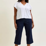 Diana High Rise Side Seam Braid Cropped Wide Leg Jeans - PLUS