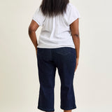 Diana High Rise Side Seam Braid Cropped Wide Leg Jeans - PLUS