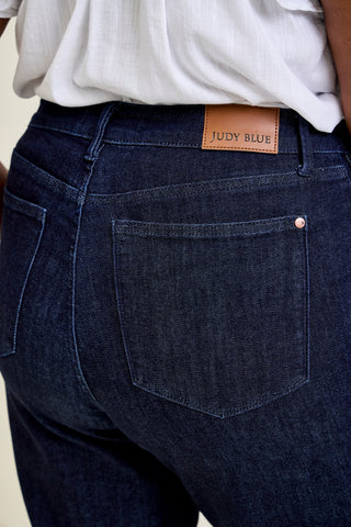 Diana High Rise Side Seam Braid Cropped Wide Leg Jeans - PLUS