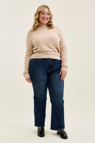 Kimberly Dark City Indigo Straight with Tummy Control (Petite) - PLUS