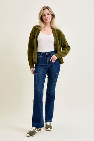 Karla High Rise Cargo Bootcut Jeans