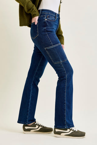 Karla High Rise Cargo Bootcut Jeans