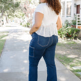 Karla High Rise Cargo Bootcut Jeans - PLUS