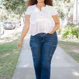 Karla High Rise Cargo Bootcut Jeans - PLUS
