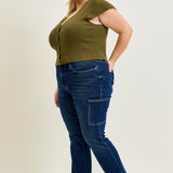 Karla High Rise Cargo Bootcut Jeans - PLUS