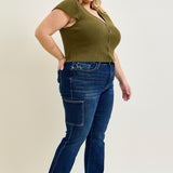 Karla High Rise Cargo Bootcut Jeans - PLUS