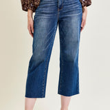 Dolly High Rise Back Pocket Classic Cropped Wide Leg Jeans