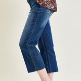 Dolly High Rise Back Pocket Classic Cropped Wide Leg Jeans