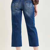 Dolly High Rise Back Pocket Classic Cropped Wide Leg Jeans