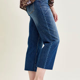 Dolly High Rise Back Pocket Classic Cropped Wide Leg Jeans