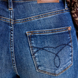 Dolly High Rise Back Pocket Classic Cropped Wide Leg Jeans