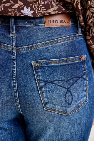 Dolly High Rise Back Pocket Classic Cropped Wide Leg Jeans