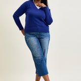 Dolly High Rise Back Pocket Classic Cropped Wide Leg Jeans - PLUS