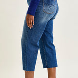 Dolly High Rise Back Pocket Classic Cropped Wide Leg Jeans - PLUS