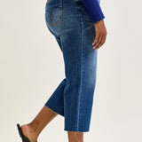 Dolly High Rise Back Pocket Classic Cropped Wide Leg Jeans - PLUS