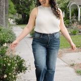 Cassandra Mid Rise Tummy Control Crop Wide Leg Jeans - PLUS
