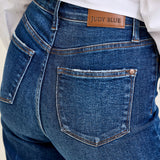 Wren High Rise Button Fly Distressed Hem Crop Wide