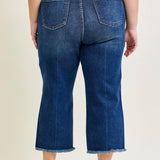 Wren High Rise Button Fly Distressed Hem Crop Wide - PLUS