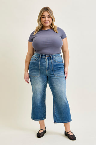 Georgia High Rise Utility Pockets Cropped Wide Leg - PLUS