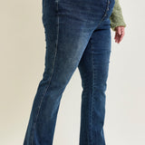 Lisa High Rise Button Fly Hem Distressed Straight Jeans - PLUS