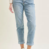 Laney V-Front Cool Denim Cuffed Boyfriend