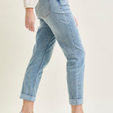 Laney V-Front Cool Denim Cuffed Boyfriend