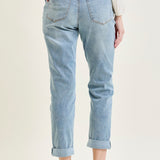 Laney V-Front Cool Denim Cuffed Boyfriend
