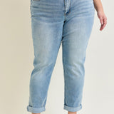 Laney V-Front Cool Denim Cuffed Boyfriend - PLUS