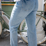 Haven Mid Rise Tummy Control Vintage Wash Straight Jeans - PLUS