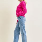 Haven Mid Rise Tummy Control Vintage Wash Straight Jeans