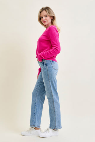 Kimberly Vintage Wash Straight Fit with Tummy Control