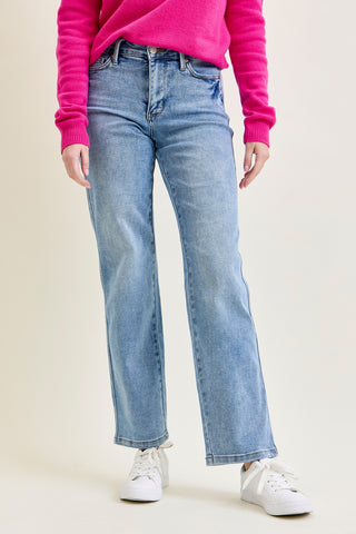 Kimberly Vintage Wash Straight Fit with Tummy Control