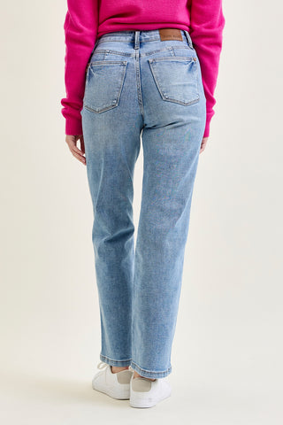 Kimberly Vintage Wash Straight Fit with Tummy Control