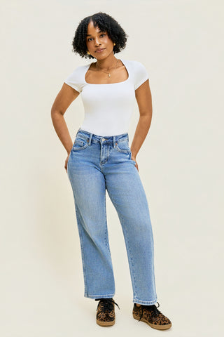 Kimberly Vintage Wash Straight Fit with Tummy Control (Petite)