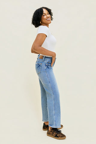 Kimberly Vintage Wash Straight Fit with Tummy Control (Petite)