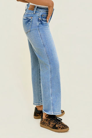 Kimberly Vintage Wash Straight Fit with Tummy Control (Petite)