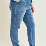 Elena High-Rise Denim Joggers: Comfy Meets Cool - PLUS