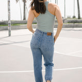 Elena High-Rise Denim Joggers: Comfy Meets Cool