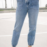Elena High-Rise Denim Joggers: Comfy Meets Cool