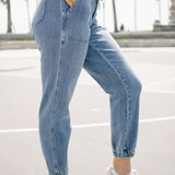 Elena High-Rise Denim Joggers: Comfy Meets Cool