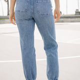 Elena High-Rise Denim Joggers: Comfy Meets Cool